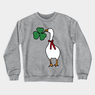 Saint Patricks Day Goose Steals Shamrock Crewneck Sweatshirt